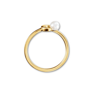 White Freshwater Pearl Crescent Moon Ring