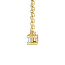 Load image into Gallery viewer, 14K Yellow Solid Gold .07 CT Diamond Baguette Solitaire Necklace
