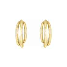 Load image into Gallery viewer, 14K Yellow Solid Gold Multi-Layer Hoop Earrings
