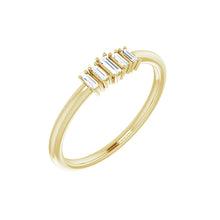 Load image into Gallery viewer, 14K Yellow Solid Gold 3/8 CTW 5 Diamond Stackable Ring
