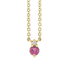Load image into Gallery viewer, 14K Yellow Solid Gold - PINK Sapphire &amp; .015 CTW Diamond 18&quot; Necklace
