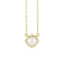 Load image into Gallery viewer, 14K Yellow Solid Gold Freshwater Pearl &amp; .04 CTW Diamond Halo-Style 18&quot; Necklace
