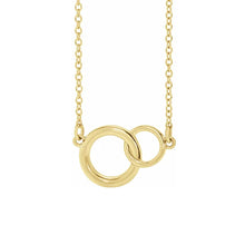 Load image into Gallery viewer, 14K Solid Gold Interlocking Circle 16-18&quot; Necklace
