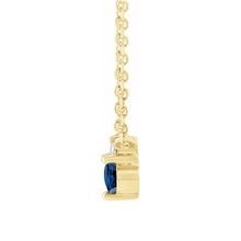 Load image into Gallery viewer, 14K Yellow Solid Gold - BLUE Sapphire &amp; .015 CTW Diamond 18&quot; Necklace
