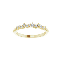 Load image into Gallery viewer, 14K Yellow Solid Gold 1/8 CTW 12 Diamonds Stackable Ring
