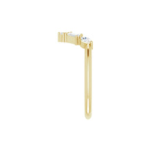 Load image into Gallery viewer, 14K Yellow Solid Gold 1/4 CTW Natural Diamond V Bar Ring
