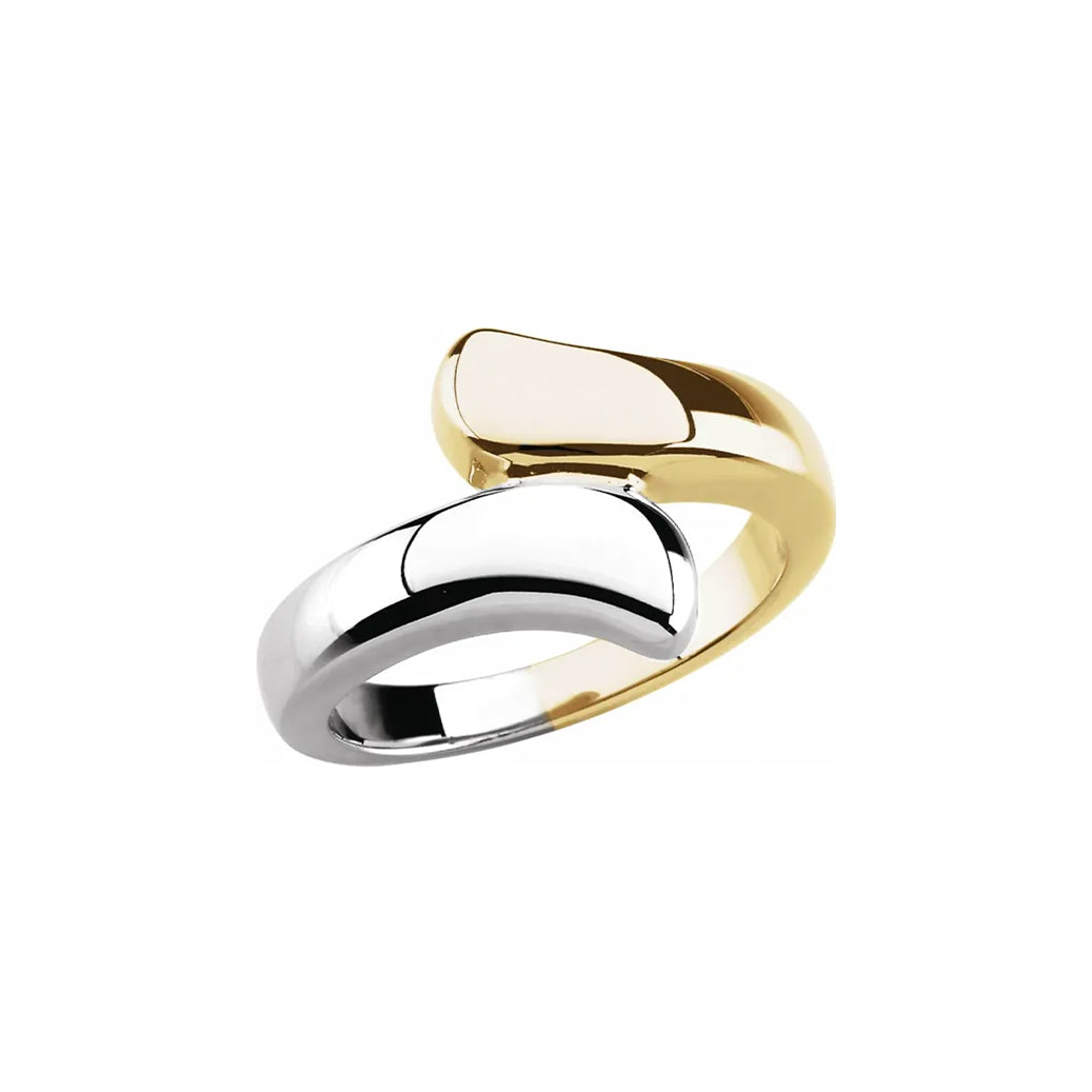 Bypass Ring Yellow/White Solid Gold