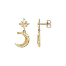 Load image into Gallery viewer, Crescent Moon &amp; Star Earrings

