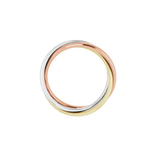 Cargar imagen en el visor de la galería, Tri-Color Three Band Rolling Ring 14K Solid Gold
