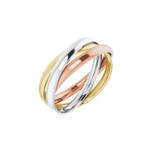 Load image into Gallery viewer, Tri-Color Three Band Rolling Ring 14K Solid Gold
