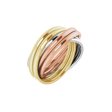 Load image into Gallery viewer, Tri-Color 6-Band Rolling Ring 14K Solid Gold
