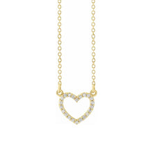 將圖片載入圖庫檢視器 14K Solid Gold .08 CTW Natural Diamond Petite Heart 16&quot; Necklace
