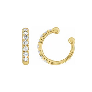 14K Solid Gold 1/6 CTW Natural Diamond Ear Cuff