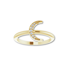 Load image into Gallery viewer, Crescent Diamond Stackable Ring
