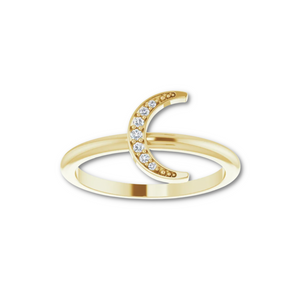 Crescent Diamond Stackable Ring