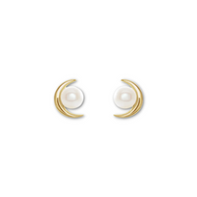 画像をギャラリービューアに読み込む, Crescent + Cultured Freshwater Pearl Earrings

