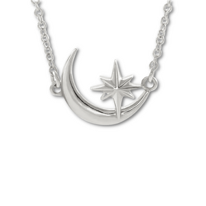 Crescent Moon & Star 16-18" Necklace