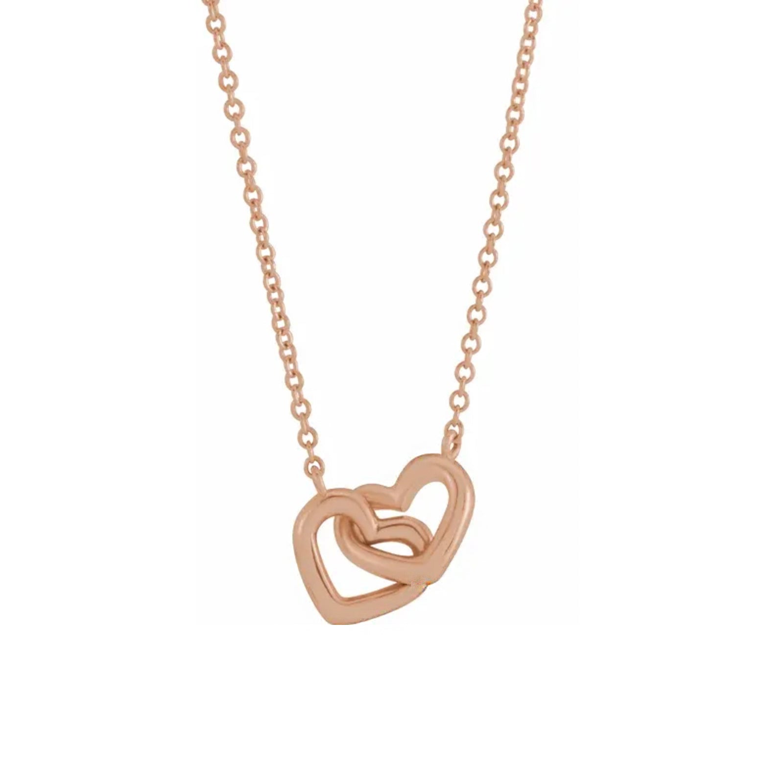 Gold interlocking heart on sale necklace