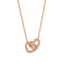Load image into Gallery viewer, 14K Solid Gold Interlocking Heart 16&quot; Necklace
