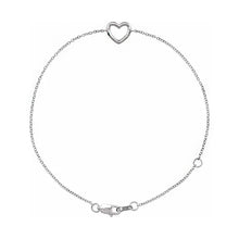 Load image into Gallery viewer, Sterling Silver Heart 6 1/2-7 1/2&quot; Bracelet
