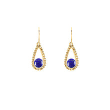 Load image into Gallery viewer, Lapis Lazuli 14/20 Yellow Gold-Filled Beaded Teardrop Earring
