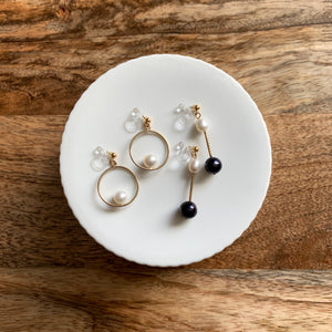 14/20 Yellow Gold Filled Circle Pearl Earring