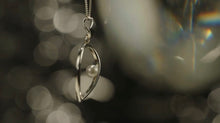 Load image into Gallery viewer, Freshwater pearl in sterling silver teardrop pendant
