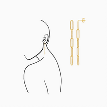 Load image into Gallery viewer, 14/20 Yellow gold-Filled Five-Link Paperclip Post Earrings
