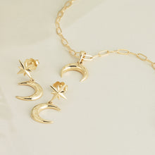 Load image into Gallery viewer, Crescent Moon &amp; Star Earrings
