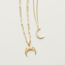 Load image into Gallery viewer, Natural Diamond Crescent Moon Pendant 14K Gold .07 CTW
