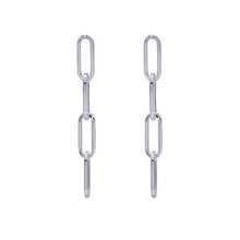 Load image into Gallery viewer, Sterling Silver Four-Link Paperclip Earrings
