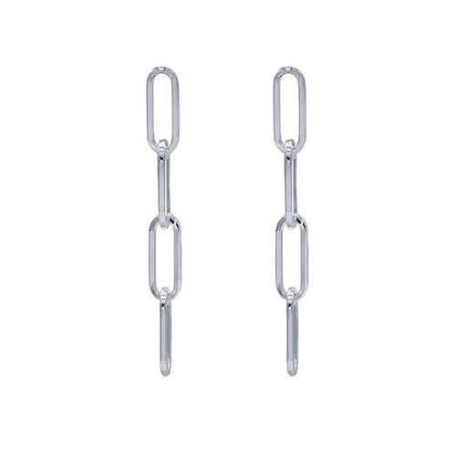 Sterling Silver Four-Link Paperclip Earrings