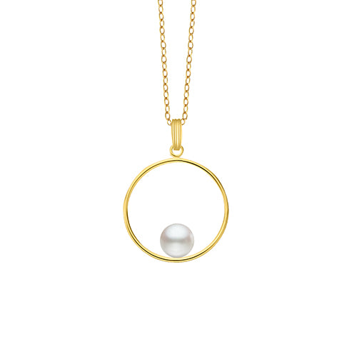Pearl in 14/20 GF round pendant
